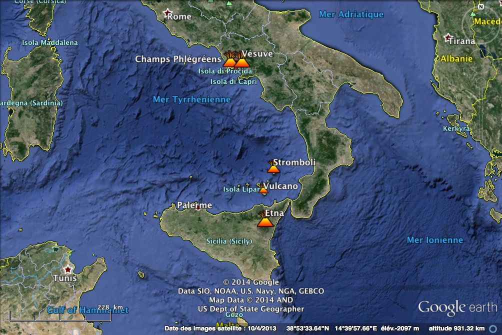 volcans actifs en italie